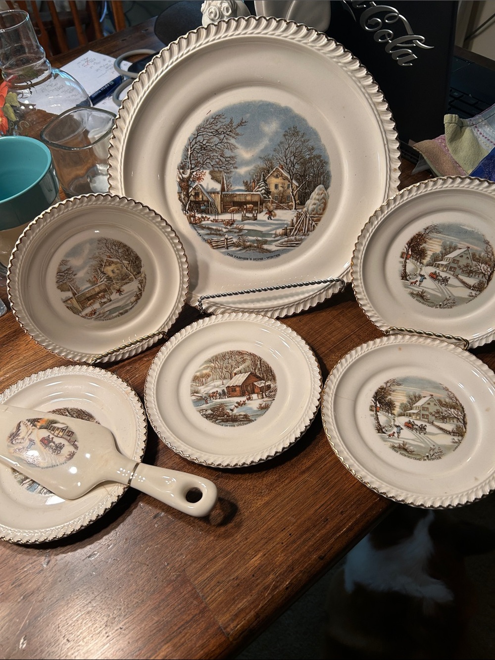 Currier & Ives Cake service
